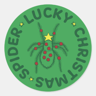 Adesivo Redondo Lucky Christmas Spider