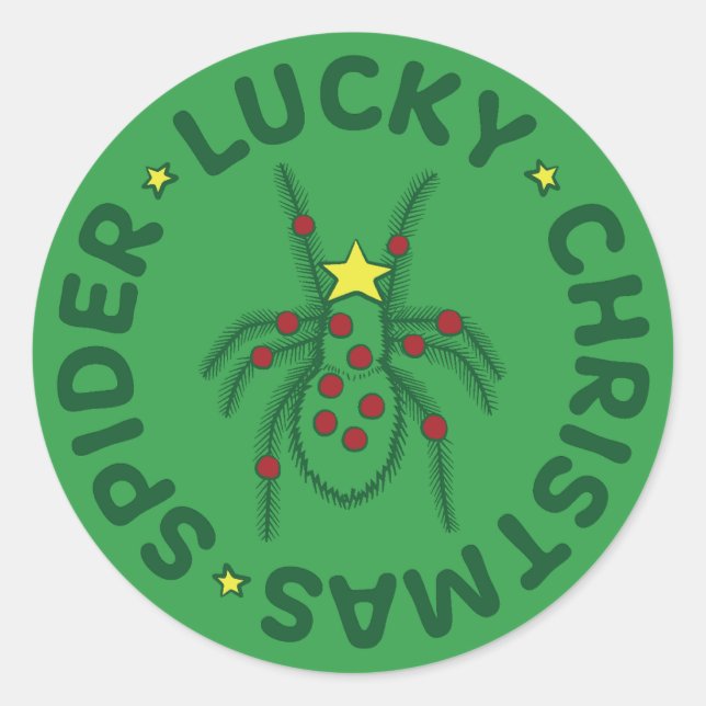 Adesivo Redondo Lucky Christmas Spider (Frente)