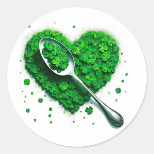Adesivo Redondo Lucky Clover 🍀 Um Símbolo Eterno da Boa Fortuna
