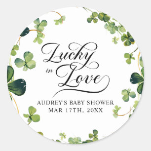 Adesivo Redondo Lucky in Love Chá de panela Green Shamrock