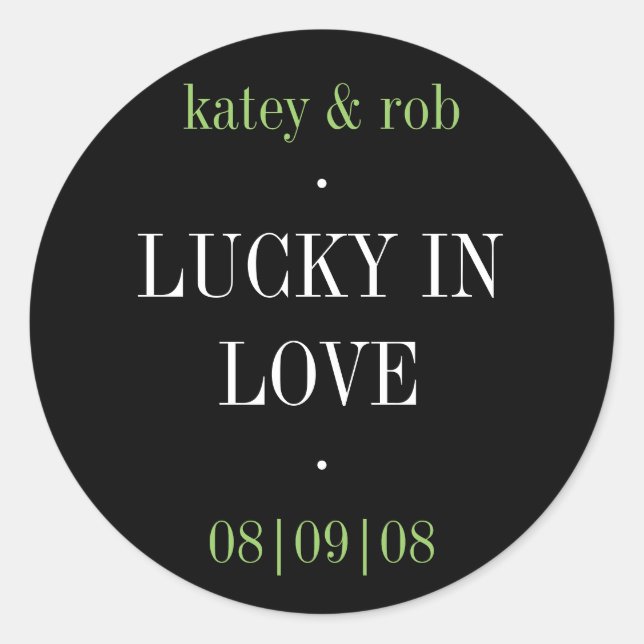 Adesivo Redondo Lucky in Love Sticker (Frente)