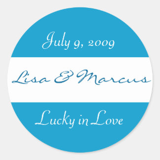 Adesivo Redondo "Lucky in Love" Sticker de Casamento