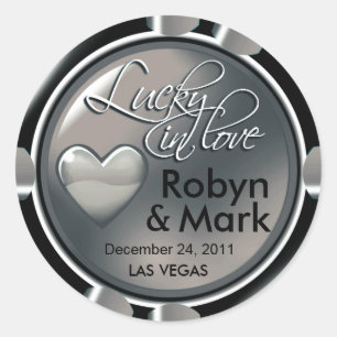 Adesivo Redondo Lucky in Love Vegas Newlyweds Casino Chip