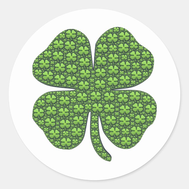 Adesivo Redondo Lucky Irish Clover (Frente)