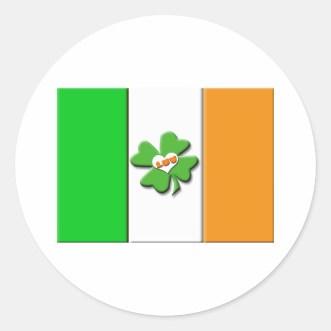 Adesivo Redondo Lucky Irish Flag (Frente)