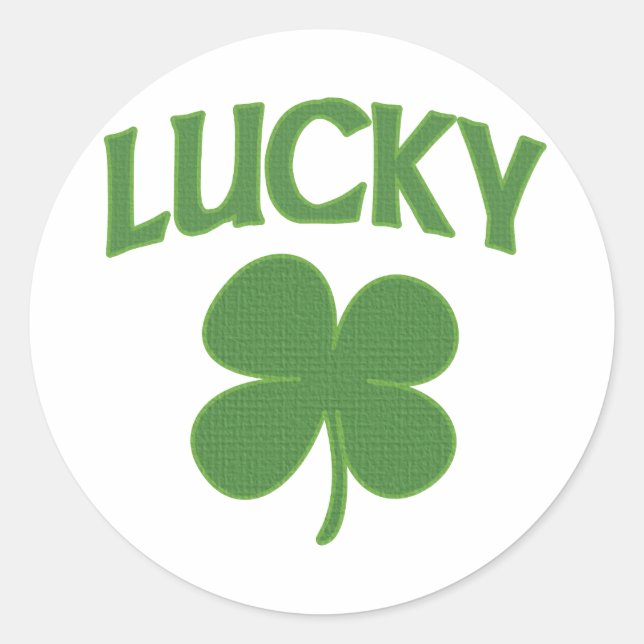 Adesivo Redondo Lucky Irish Shamrock (Frente)