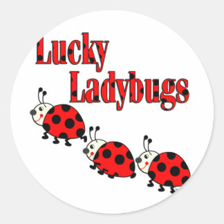 Adesivo Redondo Lucky Little Ladybugs