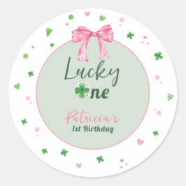 Adesivo Redondo Lucky One St Patrick Girl Birthday