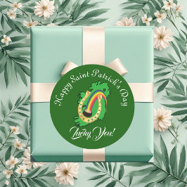 Adesivo Redondo Lucky You Ireland Saint Patrick's Day Pot Of Gold