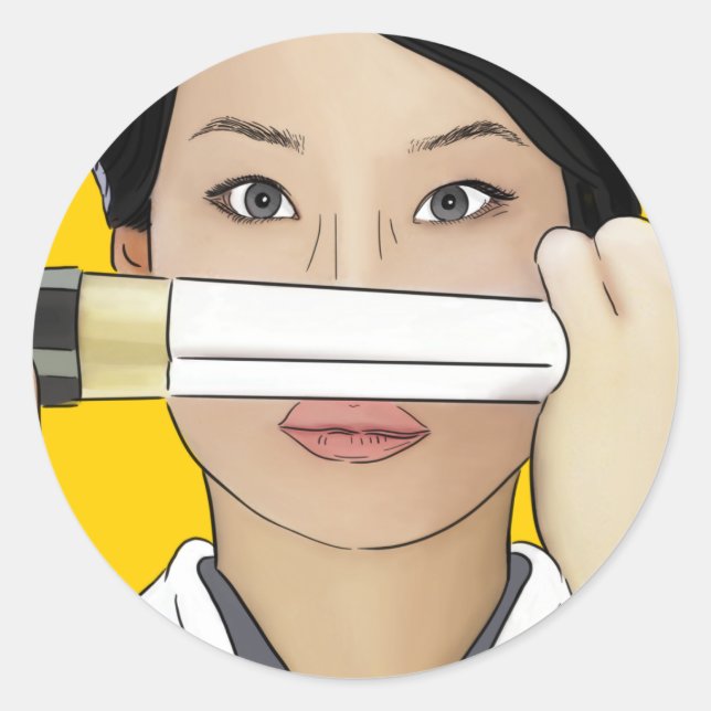 Adesivo Redondo Lucy Lu Kill Bill Sticker (Frente)