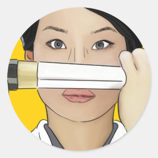 Adesivo Redondo Lucy Lu Kill Bill Sticker