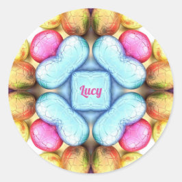 Adesivo Redondo LUCY PÁSCOA! Ovos bonito para Páscoa