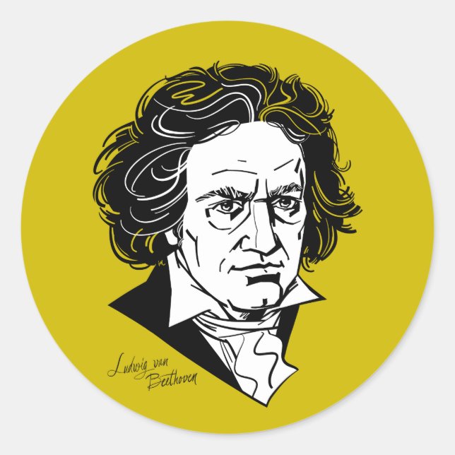 Adesivo Redondo Ludwig van Beethoven (Frente)