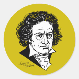 Adesivo Redondo Ludwig van Beethoven
