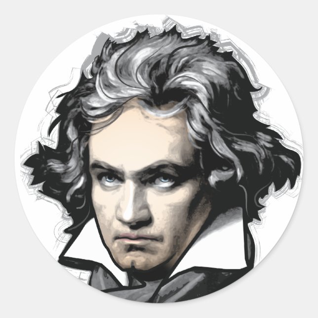Adesivo Redondo Ludwig van Beethoven (Frente)