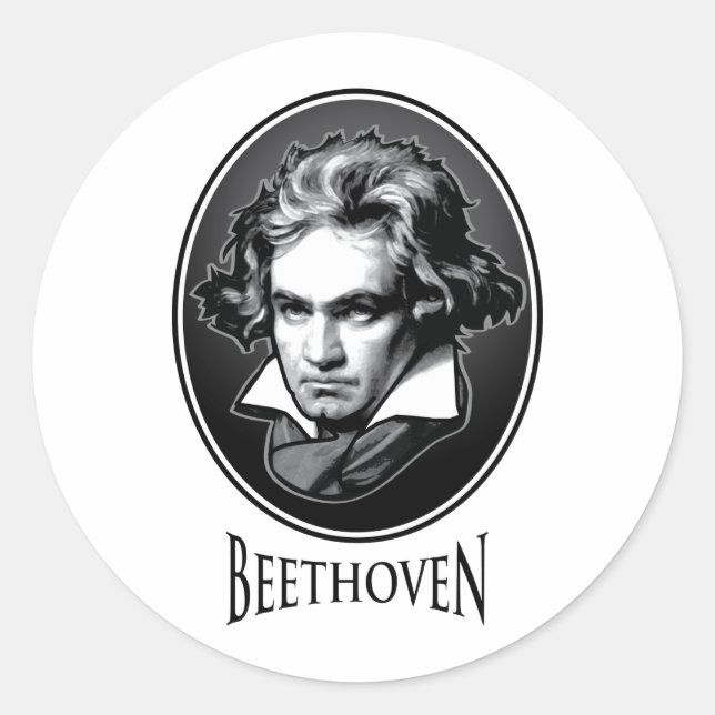 Adesivo Redondo Ludwig van Beethoven (Frente)