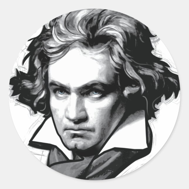 Adesivo Redondo Ludwig van Beethoven (Frente)