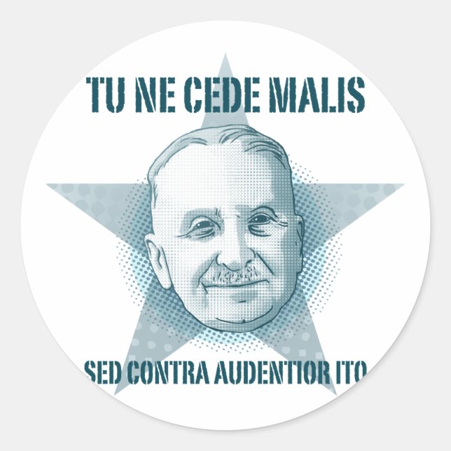 Adesivo Redondo Ludwig von Mises - Tu Ne Cede Malis Sticker (Frente)