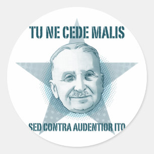 Adesivo Redondo Ludwig von Mises - Tu Ne Cede Malis Sticker