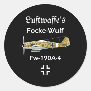 Adesivo Redondo Luftwaffe Focke-Wulf Fw 190A-4 Wwii Ger Airplane