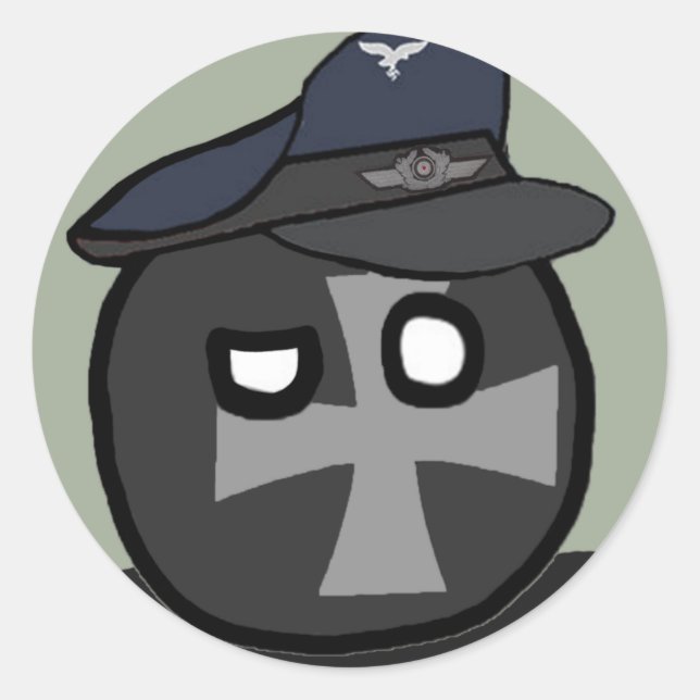 Adesivo Redondo LuftwaffeBall - polandball (Frente)