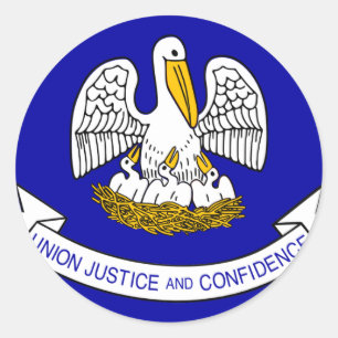 Adesivo Redondo Luisiana Flag