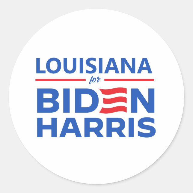 Adesivo Redondo Luisiana para Biden Harris (Frente)