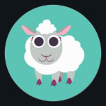Adesivo Redondo Lulu, a Ovelha<br><div class="desc">Lulu,  a ovelha é um Gemini. Ela é muito agradável,  embora às vezes ela possa ser um pouco escrota e esquecer os planos que fez com amigos. Ela adora a cor verde,  e comendo comidas verdes,  especialmente algumas alfaces doces de manteiga.</div>