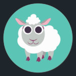 Adesivo Redondo Lulu, a Ovelha<br><div class="desc">Lulu,  a ovelha é um Gemini. Ela é muito agradável,  embora às vezes ela possa ser um pouco escrota e esquecer os planos que fez com amigos. Ela adora a cor verde,  e comendo comidas verdes,  especialmente algumas alfaces doces de manteiga.</div>