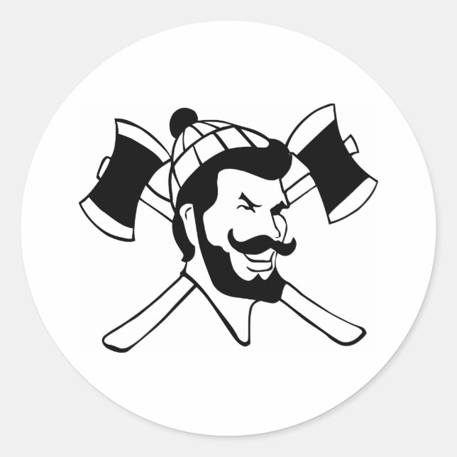 Adesivo Redondo Lumberjack Logger (Frente)