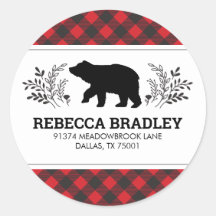 Lumberjack Urso Buffalo Plaid Endereço de Devoluçã
