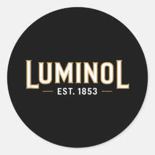 Adesivo Redondo Luminol divertido ditado vintage desde 1853 retro 