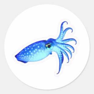 Adesivo Redondo Luminoso Sticker de Lula Neon Azul Elétrico - Bril