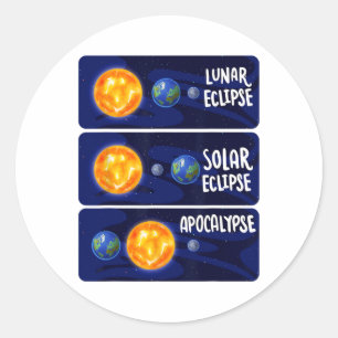 Adesivo Redondo Lunar Eclipse Solar Apocalypse Astrologia M