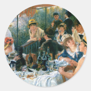 Adesivo Redondo Luncheon do Partido Barco de Renoir (1881)