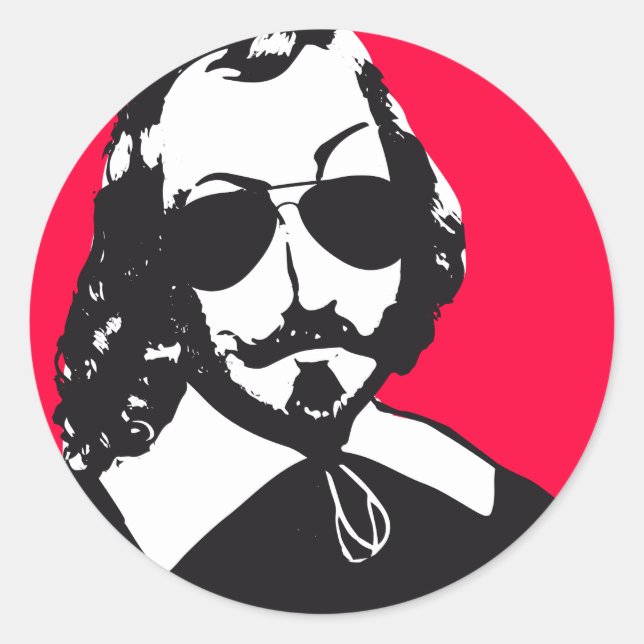Adesivo Redondo lunetas do Hipster Samuel Champlain do Autocolante (Frente)