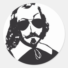 Adesivo Redondo lunetas do Hipster Samuel Champlain do Autocolante
