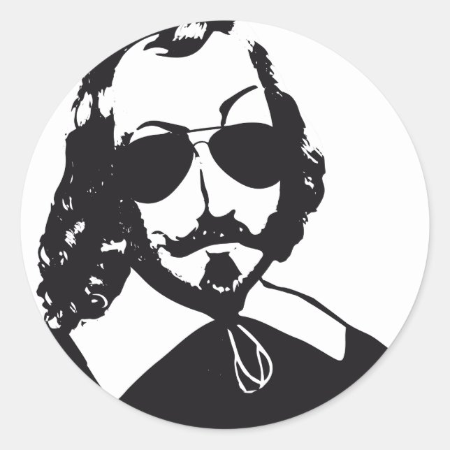 Adesivo Redondo lunetas do Hipster Samuel Champlain do Autocolante (Frente)