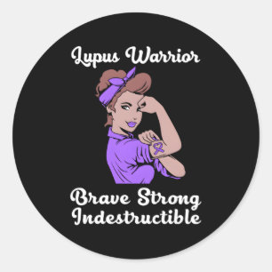 Adesivo Redondo Lupus Awarness Lupus Warrior For