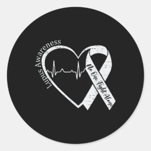 Adesivo Redondo Lupus Awarying Warrior Roxo Ribbon Autoimune D