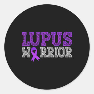 Adesivo Redondo Lúpus do Guerreiro Lupus Roxo Mês de Consciência