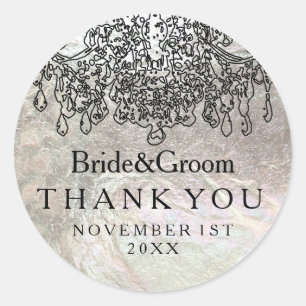 Adesivo Redondo Lustre de cristal PixDezines/folha falsa de prata