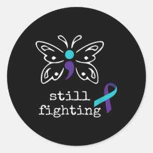 Adesivo Redondo Luta Ainda - Prevenção do Suicídio Com Presente De