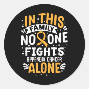 Adesivo Redondo Luta - Aptidão à Consciência do Cancer no Apêndice