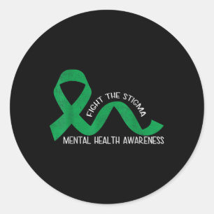 Adesivo Redondo Luta Contra A Prevenção Da Consciência Mental Do E