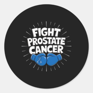 Adesivo Redondo Luta Contra A Próstata Cancer Azul Fita Em Boxão