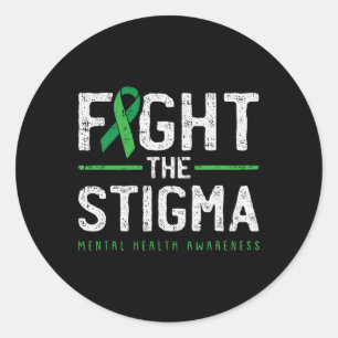 Adesivo Redondo Luta Contra A Saúde Mental Estigma, Sensibilização
