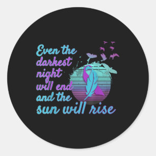 Adesivo Redondo Luta Contra A Sensibilização Contra O Suicídio _3