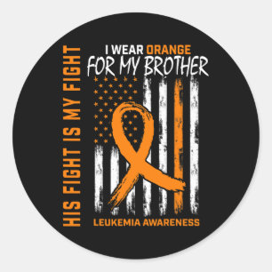 Adesivo Redondo Luta contra o Cancer de Leucemia do Irmão Laranja