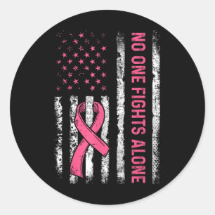 Adesivo Redondo Luta Contra O Cancer Sozinho, Bandeira Americana R